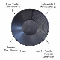 Complete Gold Prospecting Kit, 38cm Gold Washing Pan Kit, Portable Gold Prospecting Equipment, Gold Panning Kit for Enthusiasts