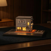 Izakaya Model with Light Lighted Street Corner Diorama Retro Street Store Diorama for Hobbyists