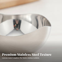 3 Pieces Smooth Surface Stainless Steel Bowl 10 Cm Scalloped Bowl Small Household Dishware Lightweight
