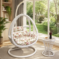 Hanging Chair Indoor Outdoor Use Single Person Rotating Metal Frame With Table