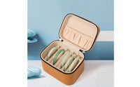 Zippered Bracelet Storage Box Padded Bracelet Case with Slots Portable Bangle Box Velvet-Lined for Travelers