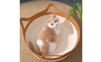 Woven Cat Bed Round Rope Cat Bed Pet Basket Shallow Handwoven for Cats, Floor, Living Room