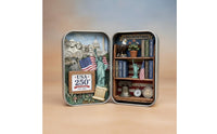 Commemorative Edition USA 250th Anniversary 3D Miniature Display Portable Design Pocket Tin 3D Miniature Display Intricate Details 3D Miniature Scene Tin Unique Gift for Collectors, Desktop, Bookshelf, Display Cabinet
