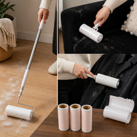 Lint Roller with Extendable Handle and Refills for Pet Hair, Dust, and Debris Removal
