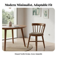 Padded Posterior Wooden Chair Northern European & Design Dining Room Seating Minimalist Look Easy Assembly