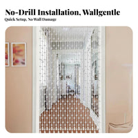 Beaded String Curtain Punchtool-No-Drill Installation Room Divider Transparent