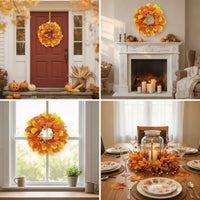 Fall Wreath with Berries Layered Fall Wreath Artificial for Thanksgiving