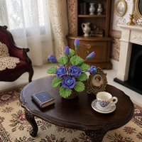 1:12 Dollhouse Miniature Purple Rose Bush for Garden Living Room Decor