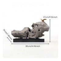 Abstract Rock Statue Contemplative-Style Rock Sculpture Tabletop Stone Ornament for Interior Designers, Art Collectors, Tea Room