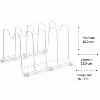 Kitchen Lid and Cutting Board Rack, Rust-Proof Metal Vertical Storage, Modern Organizer for Cutting Boards