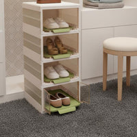 3 Pieces Space-Saving Transparent Shoe Box Dust-Proof Drawer Design Shoe Box Easy Reach Sneaker Display Case Sturdy & Long-Lasting for Behind the Door, Closet, Entryway
