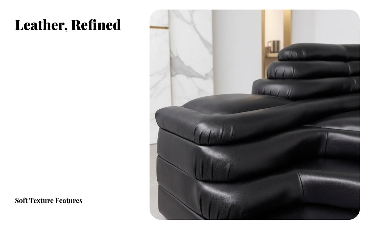 Italian Inspired Modular Deep-Seat Sofa Minimalist Aesthetic Terraced Seating Set Curved Contour Living Room Furniture plushLike Comfort for Interior Designers, Design Enthusiasts, Apartment Dwellers, Boutique, Lounge Area, Reception Hall
