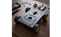 4WD Mobile Robot Chassis Robot Chassis with Rubber Tires Sturdy Robotics Project Base for Classroom