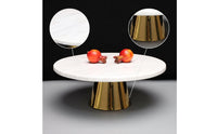 Round Tray with Pedestal Base Low-Height Fruit Plate with Metal Base Elegant Pedestal Fruit Tray Luxury for Coffee Table