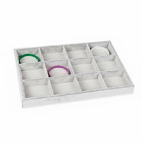 Transparent Clear Compartment Stackable Organizer Tray particle-resistantresistant Jewelry Box Insert for Crafters, Hobbyists, Display Case, Craft Table, vanity Top, Drawer
