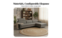 Corner Sofa with Folding rear Pillows L-Shaped Configuration Sectional Couch Adjustable rearrest Living Room Furniture for Families, Lounge Area, Home