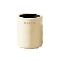 Cylindrical Trash Can Glossy Wastebasket Small Areas for Bathroom, Living Room