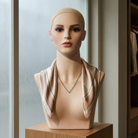 Female Hairpiece Head Bust Skin-Toned-Toned Hairpiece Display Bust Smooth Surface