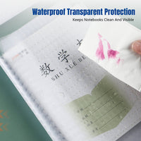 Waterproof Transparent Notebook Cover with Name Label for Schoolwork