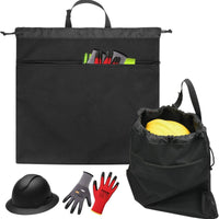 Drawstring Helmet Bag with Pocket Soft Helmet Bag Portable Lightweight for Commuters, Commuting, Work Sites, Garages