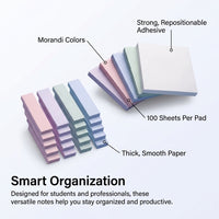 Multicolor Sticky Notes for Students Color with Long Strips, Paper Note Pads Set, 100 Sheets Each, 5 Medium