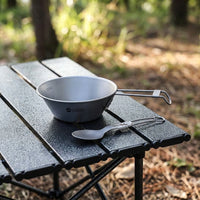Foldable Camping Cookware Set, 3-Piece Outdoor Camping Cookware Made of Metal Alloy, Ultra-Light for Trips, Picnics, Matte Gray
