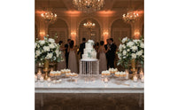 3 Pieces European Design Dessert Display Stand Elegant Design Wedding Cake Stand Mirror Surface Acrylic Dessert Pedestal Stackable for Banquet