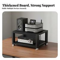 Ventilated Design Desktop Amplifier Stand Space Saving Desktop Audio Rack Adjustable Non-Slip Feet Small Amplifier Stand Sturdy and Long-Lasting for Audiophiles, Home Theater Enthusiasts, Studio, Study Room