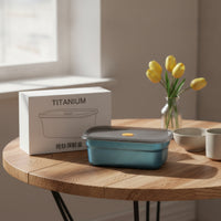 Food Container Rectangular Food Container with Lid Shiny Box for Commuters, Campers, Workday Meal, Camping, Travel