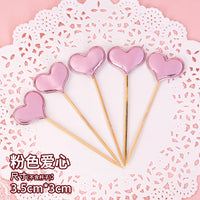 pu五角星烘焙生日快乐蛋糕装饰插牌摆件牙签网红亮面星星甜品插件