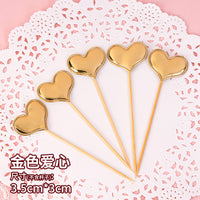 pu五角星烘焙生日快乐蛋糕装饰插牌摆件牙签网红亮面星星甜品插件
