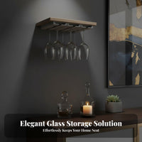 Hanging Beverage Glass Holder Easy to Clean Under Cabinet Beverage Glass Rack Hanging Stemware Holder Sturdy Hook-on Stemware