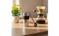 Manual Coffee Grinder Anti-Slip Grip Hand Coffee Bean Grinder Kitchen Gadget Lightweight Viewing Window for Travelers, Camping