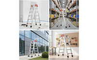 Aluminum Ladder versatileUse Foldable Ladder Heavy-Duty for Contractors, Electricians, Home Maintenance, Construction Sites, Outdoor Installation