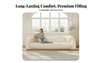 Curved Boucle Sofa Modern aesthetic Upholstered arched form Loveseat space-efficient Size Living Room Furniture for Homeowners, Reception Area, Small Spaces, Bedroom
