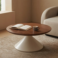 Pedestal Coffee Table Contemporary Circular Coffee Table Sturdy Furniture for Living Room, Sofa Side, Reading Corner