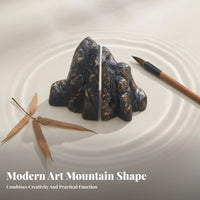 2 Pieces Creative Design Mountain Shaped Bookends Non-Slip Base Resin Book Stoppers for Students, Homeowners, Study Room, Desktop, Bedroom