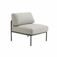 Nordic Design Woven Rope Armchair Weather Resistant Cushioned Woven Armchair Waterproof Outdoor Furniture Minimalist Aesthetic for Homeowners, Hotel Managers, Hospitality Professionals, Balcony, Courtyard, Backyard, Poolside
