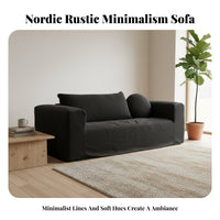 Minimalist Block Sofa Nordic design Living Room Seating Wabi-Sabi Aesthetic Couch for Apartment Dwellers, Interior Designers, Lounge Area, Bedroom