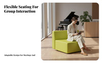 Creative Shape Pebble-Shaped Lounge Unit Combinable Design Reception Sofa Rounded contour sectional Couch Modern aesthetic for Interior Designers, School Administrators, Apartment Dwellers, Lobby, Waiting Room, Small Spaces