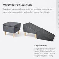 Dog Steps for Bed and Sofa with Foldable Design for Small Portable Pet Stairs with Textile Surface, Lightweight Home Furniture