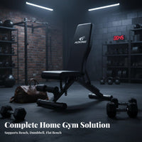 Multi-Functional Adjustable Weight Bench Full-Body Workout Adjustable Utility Bench with Pulley Sturdy Construction Weightlifting Chair Comfortable Padding for Home Gym Users, Men, Adults, Strength Training, Muscle Building, Garage