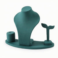 4 Pieces Jewelry Display Set Flocked Jewelry Display with Base Velvet for Vanity