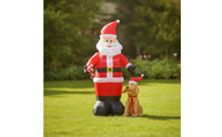 Outdoor Inflatable Santa with Dog Quick Inflation Santa with Dog Inflatable Whimsical Christmas Inflatable Easy to Use for Lawn