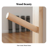 Space-Saving Wall Mounted Exercise Mat Rack Easy to Install Solid Wood Exercise Mat Storage Heavy Duty Foam Roller Wall Rack Keeps Gym Tidy
