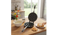 Non-Stick Surface Stovetop Waffle Creator Food-Grade Material Stovetop Waffle Iron Easy to Clean Flower Shape Cake Pan Even Heat Distribution for Home Cooks, Breakfast, Kitchen