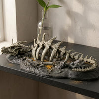 Resin Dragon Skeleton Ornament Sleek Dragon Bone Aquarium Decor Textured Skeleton Aquarium Ornament Long