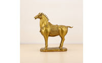 Horse Figurine with Saddle Carved Brass Horse Statue Collectible Ornament for Desk