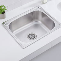 Single Bowl Kitchen Sink Brushed Stainless Steel Sink Thickened for Builders