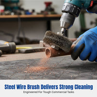 Boiler Pipe Wire Brush, Steel Cleaning Brush for Smoke Water Drain Machine